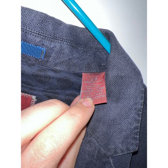Tommy Bahama Blue Blazer – Size Large – Cotton Linen Blend - Picture 7 of 8